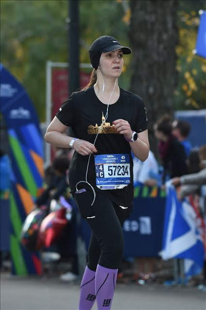 Nada Elkady finishing a marathon