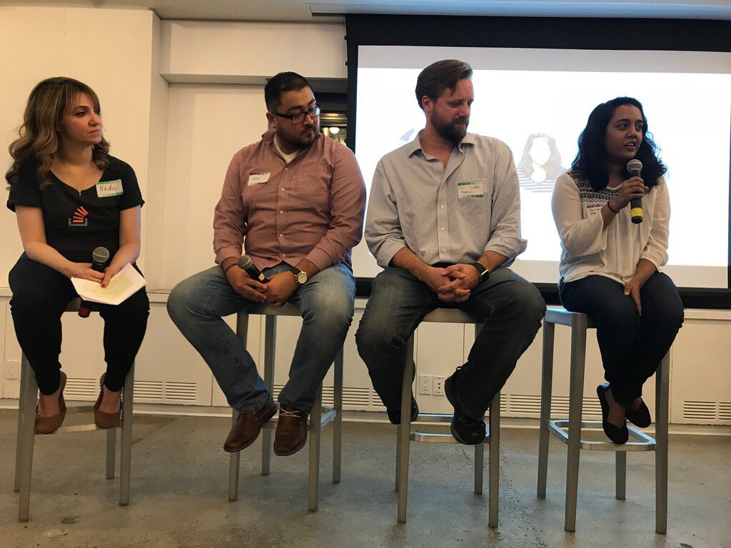 Nada Elkady leading a panel discussion